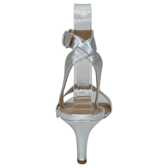 Naturalizer Womens Heels Right 8M Left 7.5M Tinda Soft Silver Leather - Picture 6 of 15